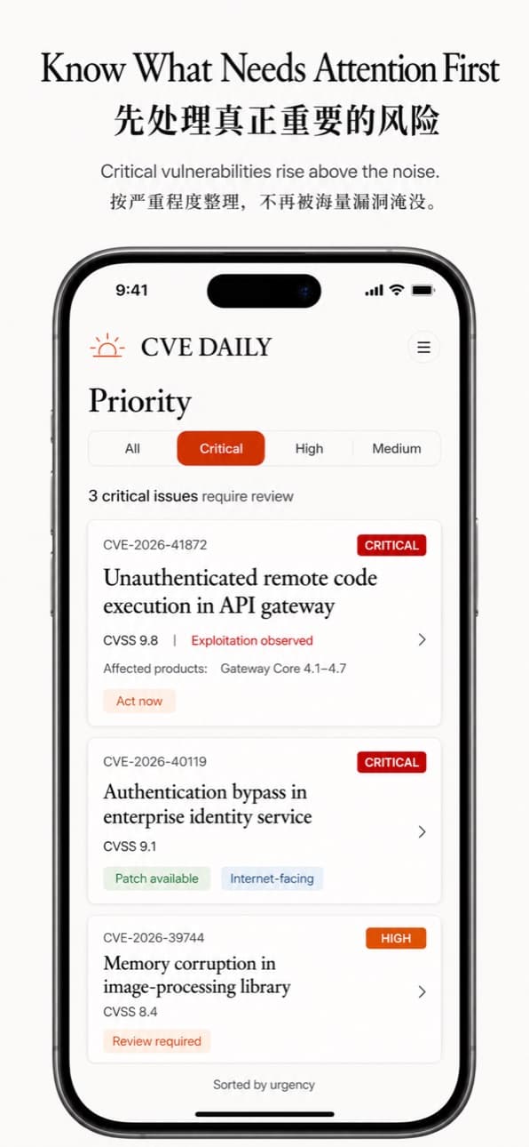 CVE Daily screenshot 2